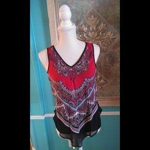 Sheer piece over black tank